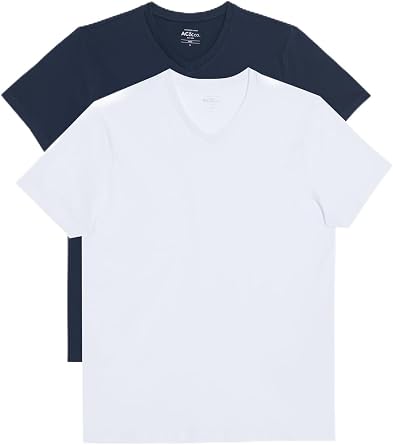 AC&Co/Altınyıldız Classics 2'li Slim Fit Dar Kesim V Yaka%100 Pamuk Tişört