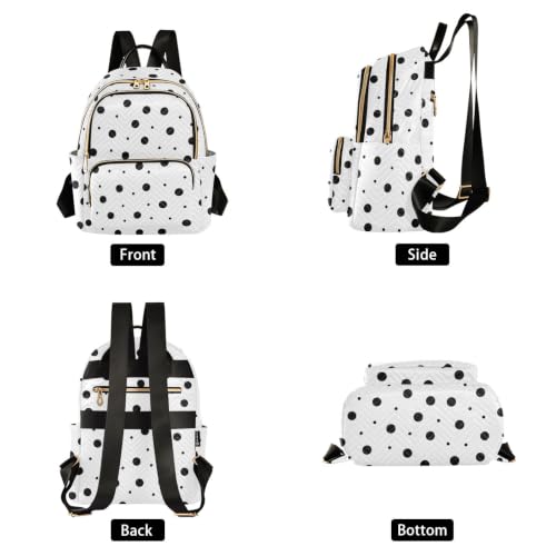Image of ALAZA Black White Polka Dot Medium Backpack Purse for Women Travel Bag Fashion Daypack Back Pack Shoulder Bag