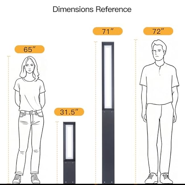Path Light 71 Bollard Lighting Pole Lamp Bright LED Landscape Lantern