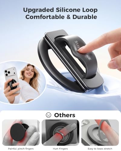 Image of SUPERONE for MagSafe Phone Grip, Soft Silicone Loop & Dual-Fold Kickstand