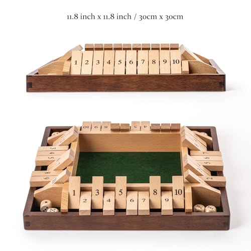 Shut The Box juego de mesa clásico de madera 11.8 pulgadas miniatura 3