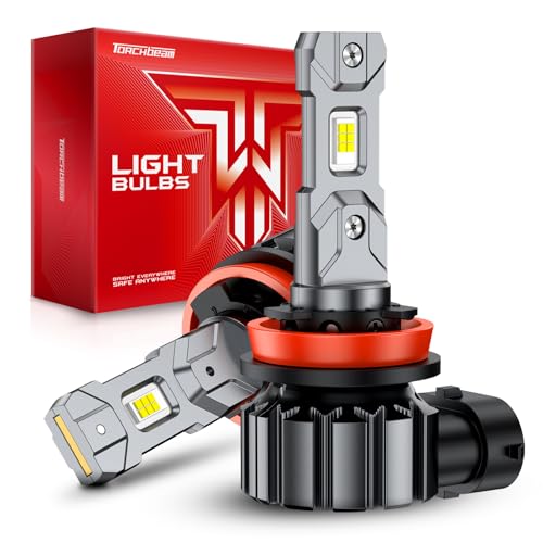 Image of Torchbeam H-11 H-9 65000LM LED Bulb Lights Kit, 12X Brighter, 1:1 Halogen Size, 6500K White, Easy Install, Pack of 2