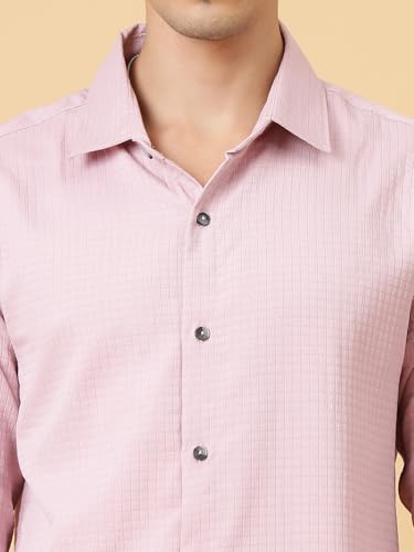 Image of KOTTY Men's Textured Casual Shirt - Long Sleeve||Button-Down Collar||Classic Fit