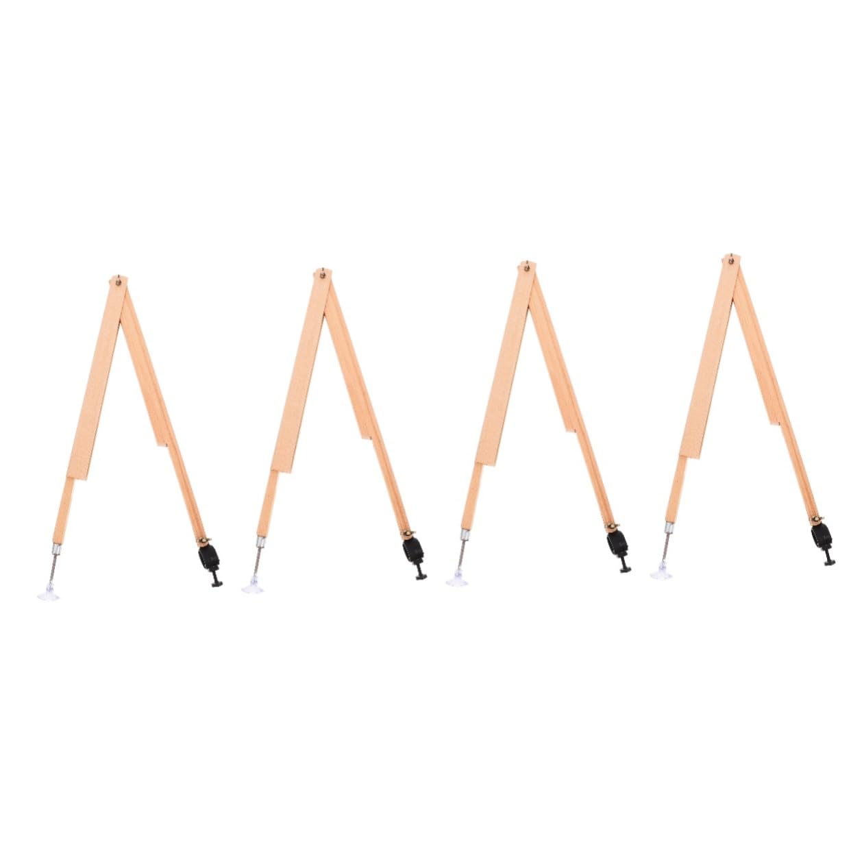 HOMSFOU 4 Piezas Ayudas de enseñanza de madera transportador grande herramienta de dibujo de brújula largo carpintero herramienta de dibujo compases brújula de dibujo para el arte Beige