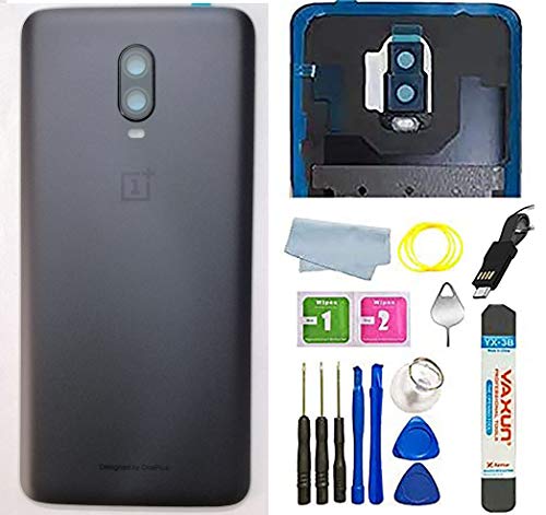 Rear Panel Back Glass Housing Cover Replacement W/Camera Frame Glass Lens &Flash Diffuser for OnePlus 6T A6010 A6013 6.41