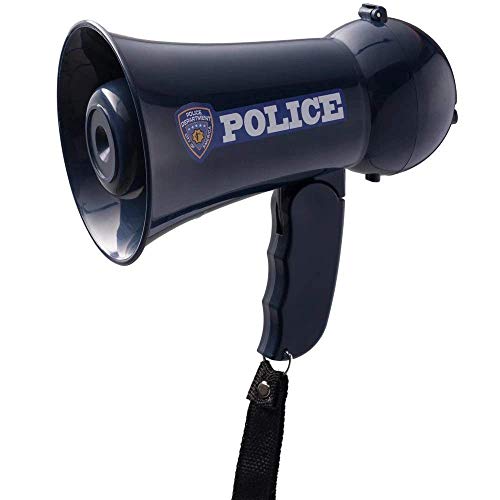 Dress Up America Pretend Play Kids Police Officer S Megaphone With Siren Sound. Handheld Mic Toy, Blue