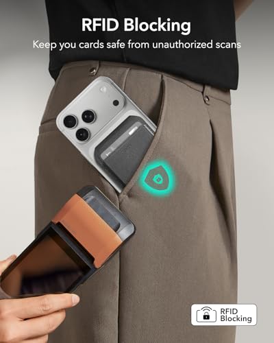 ESR Upgraded for MagSafe Wallet,5 Card Holder,RFID Blocking,Magnetic Wallet for iPhone with Adjustable Stand,Slim for iPhone 17/16/15/14/13/12,Google Pixel 10/Pro/Pro XL,Not for Mini,Black