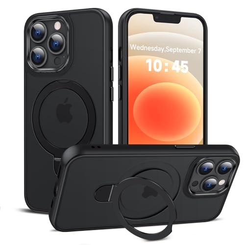 LeYi for iPhone-13-Pro Case: with Stand for MagSafe i Phone 13pro Magnetic Ring Funda para iPhone13 Pro Cover Slim ipone 360 Kickstand Military Grade Protective Case Women Men 6.1 inches Black
