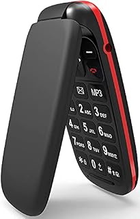 USHINING Unlocked Flip Mobile Phone Pay as You Go Simple GSM Dual SIM Basic Button Sim Free Clamshell GSM Feature Phone 1.8"(Black)