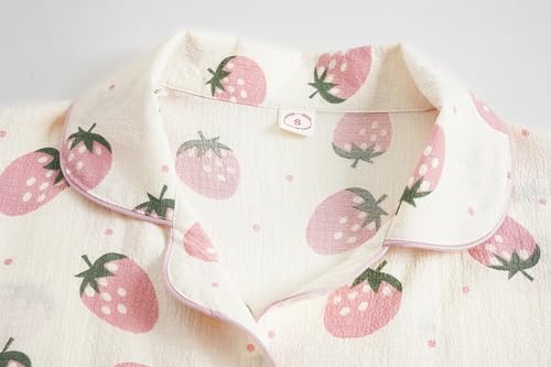 Vopmocld Big Girls Button Down Sleepwear Short Sleeve top & Pants 2PCS Crepe Pajama Sets Soft Lapel Shirt Loungewear3