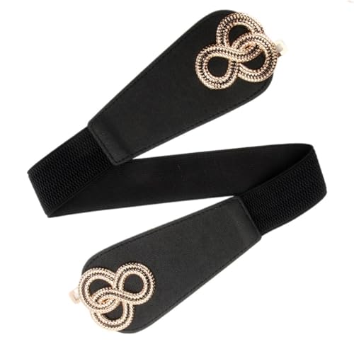 Women's Elastic Belt Retro Button Wide Waist Seal Skirt Coat Decorative Belt