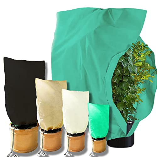 Pflanzenschutz winter Winterschutz für Kübelpflanzen frostschutz Groß wintervlies winterschutzvlies für pflanzen Pflanzenvlies vlieshauben Kübelpflanzensack garten Balkon palmen 80x100cm Grün Cover