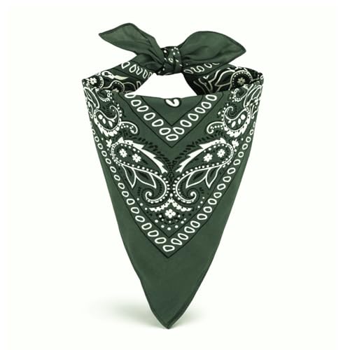 EUROXANTY Bandana 100% de algodón, Bandana con estampado Paisley, Pañuelo para hombre y mujer, Pañuelo para la cabeza, Unisex, 53 x 53 cm, 20 Colores Exclusivos