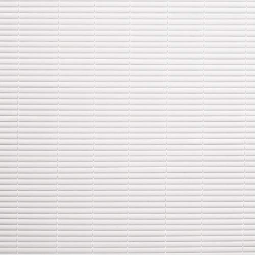 Image of Cordless Solstice Vinyl Roll-Up Blind - 60 Inch Width, 72 Inch Length, Quarter Inch Vinyl Slats - White - Soft Light Filtering Horizontal Windows Blinds for Indoor & Ourdoor by Achim Home Decor