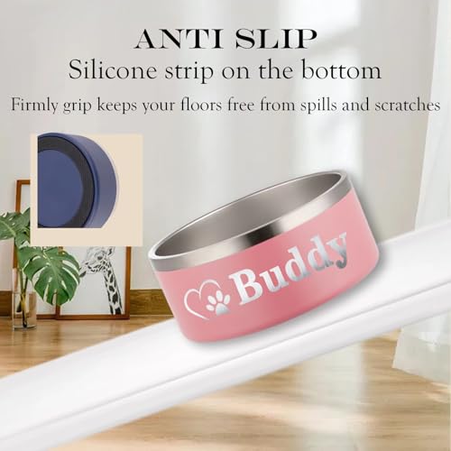 Individuelle Hundenäpfe mit Namen, personalisierbar, lasergraviert, rutschfestes, doppellagiges Design, 304 Edelstahl, Katzen- und Hunde-Futternapf für Haustiere, Geschenke
