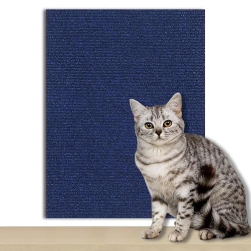 Tapis griffoir pour chat autocollant bleu anti-griffure mur