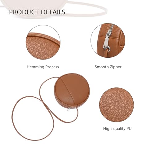 Image of Circle Crossbody Bag for Women NYLON Circle Purse with Zipper Adjustable Knot Shoulder Straps