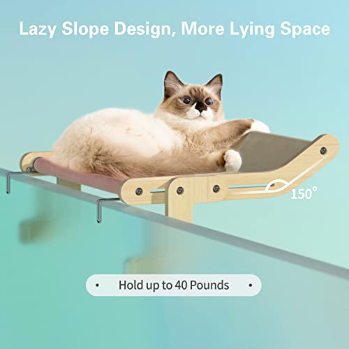 image for MEWOOFUN Cat Window Perch Lounge Mount Hammock Window Seat Bed Shelves