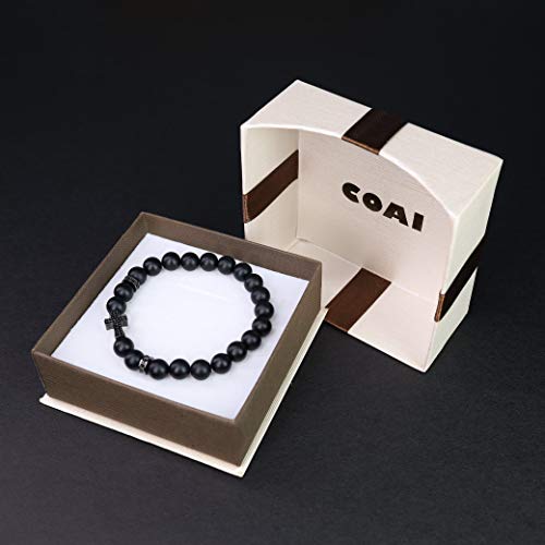 Coai Cross Matte Onyx Black Stone Bracelet For Men Women #TOP6
