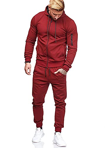 WZIKAI Men's Tracksuits,2 Piece Hooded Athletic Sweatsuits for Mens Casual Jogging Suits Sets3