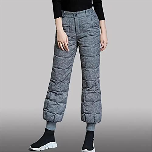 Pantalon en duvet noir pour femme coupe ample en plumes style coréen - 2