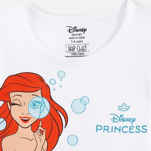 Image of Nap Chief Kids Official Cartoon Characters Printed Cotton Dress for Girls, Fit & Flare Summer Dress for Casual Wear