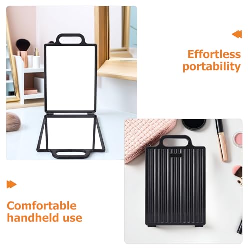 Miroir pliable et portable double face noir pour coiffure - 4