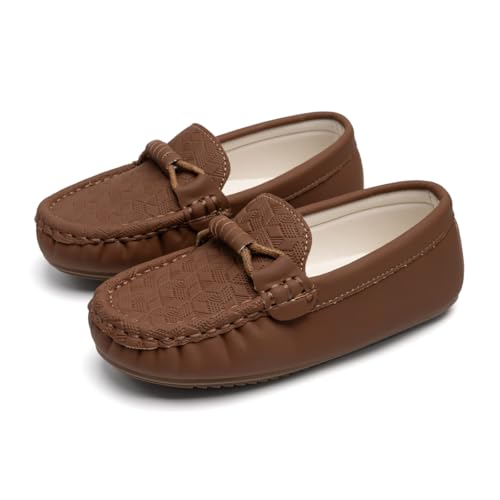 Image of Miamooi Toddler Boys Girls Wedding Dress Shoes Little Kid Slip On Loafers School Uniform Moccasins Walking Shoe