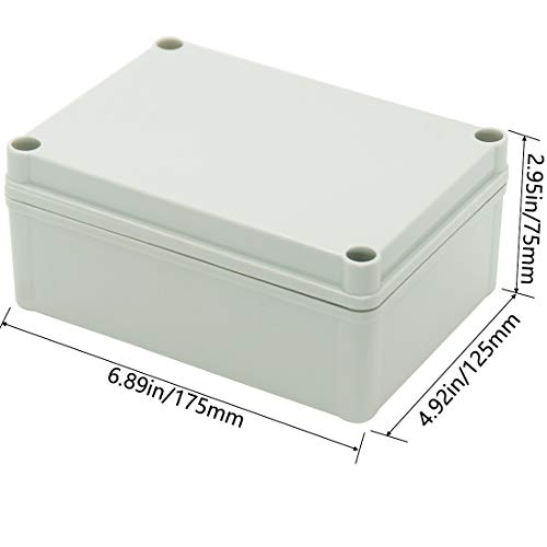 Waterproof ABS Plastic Junction Box for DIY Electronic Projects - Grey - 6.89 x 4.92 x 2.95 inch