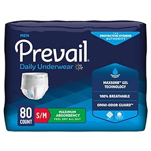 Prevail Proven | Small/Medium Pull-Up | Men’s Incontinence Protective Underwear | Maximum Absorbency | 80 Count
