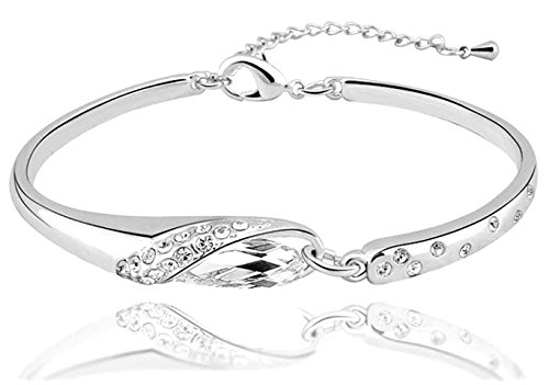 Image of Shining Diva Stylish Platinum Plated Austrian Crystal Bracelets for Girls