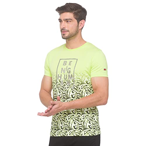 Image of Being Human Blue Slim Fit Round Neck Men's T-Shirt Clothing