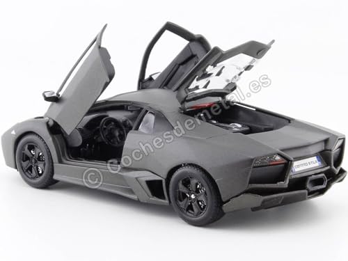 BBburago Tavitoys 1:24 Scale Lamborghini Reventón Diecast Model Car - Grey, Detailed Interior, Opening Doors, Collectible Display Toy - Image 4