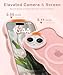 Amzfield Magnetic for iPhone 15 Case, Compatible with Magsafe Wavy Frame Cute Design Translucent Matte Hard Back Silicone Bumper Shockproof Protective Phone Case for iPhone 15 Women Girls, Pink