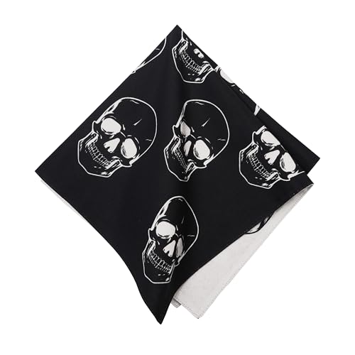 Servilleta de Tela con Motivos de Calaveras Blanco y Negro 18x18 pulg miniatura 1