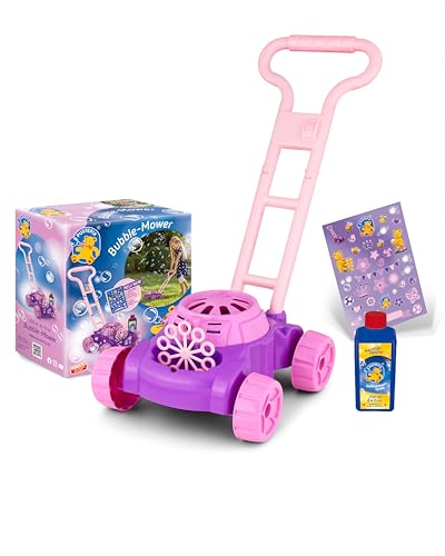 PUSTEFIX Bubble-Mower Rasenmäher Pink I Seifenblasen Kinder Set I Bubble...