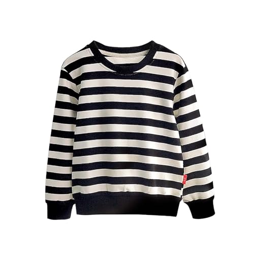 Toddler Boy Girl Pullover Long Sleeve Crewneck Striped Cotton Sweatshirt Spring 1to5T Pullover Sweatshirt - Main Image