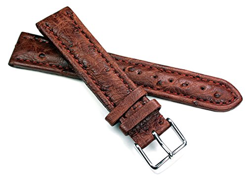 Rayo original Ostri, piel de imitación, correa de reloj de piel de avestruz, tono en tono, marrón, 20 mm, Correas