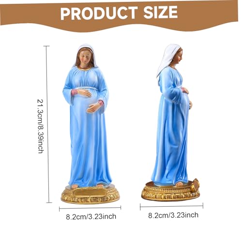 Estatua Virgen María Embarazada Resina 8.4 Pulg miniatura 3