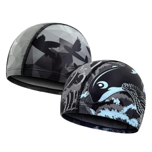 2 Pcs Gorros de natación, Gorros de natación para Hombres y Mujeres, Unisex Gorro de Natación Piscina Mujer y Hombre Gorro de Piscina para Pelo Largo y Corto Gorros de Baño Impermeable Suave y Cómodo