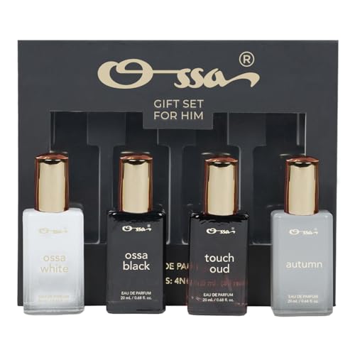Image of Ossa Gift Set Perfume For Men - 4x20ML (80ML) | White, Autumn, Touch Oud, Ossa Black | Premium Perfume Gift Set Long-Lasting Fragrance For Memorable Gift for All Occasions