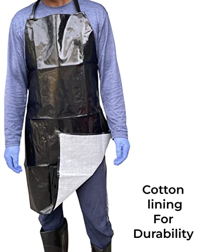 Image of Waterproof Aprons for Diswashing, Chemical Handling, Meat Cutting, Liquid handling, Durable, Multi purpose (24 * 36, BLACK, 1)