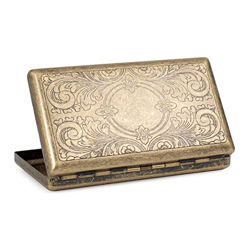 Retro Metal Cigarette Case Antique Brass