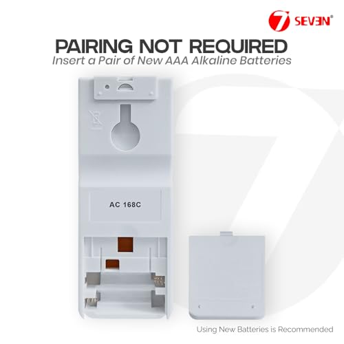 Image of 7SEVEN Compatible AC Remote for Hitachi Split AC and Window Air Conditioner The Model of Remote Control is 168c, Exact Match with Original Remote No Pairing Required use New AAA Alkaline Battery.