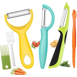 Senbowe Upgrade Potato Peeler for Kitchen, 6PCS Stainless Steel Vegetable Peeler, I and Y Veggie Food Peeler for Apple Fruit Carrot Zucchini Cucumber,Good Grip Makes Peeling Very Easy