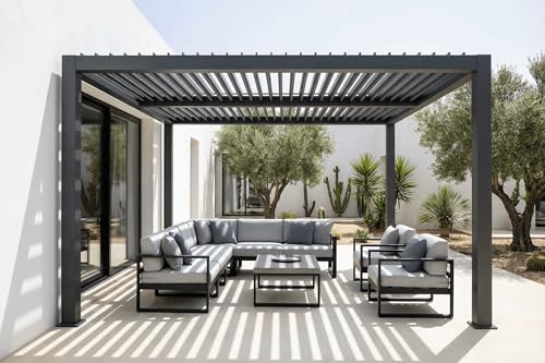 10' x 10' Aluminum Pergola Kit with Adjustable Roof