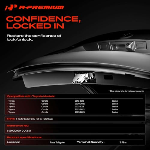 Image of A-Premium Trunk Latch Compatible with Toyota Corolla 2019-2023 Sedan, Rear Tailgate Lock Latch Actuator