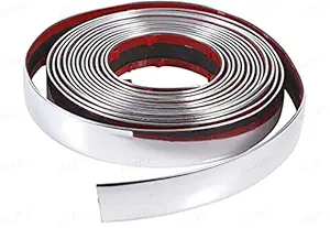 MIZZEO Chrome Silver Strip | Beading Roll | Door Edge Guard Protector | Window | Bumper Edge Lip Guard | Grill | Interior Exterior Decor (15 mm x 5 Meter) for Chevrolet Cruze (Type-I) 2009-2014 | PVC