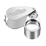 ジュエリールーペ【倍率40倍】宝石鑑定用 ミニ ルーペ LEDとUVライト付き 折り畳み 携帯ルーペ ジュエリールーペ