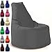 SITZBAG Sitzsack Sessel XL - XXL für Kinder und Erwachsene - In & Outdoor Sitzsäcke Kissen Sofa Hocker Sitzkissen Bodenkissen (XXL - 80cm Durchmesser, Anthrazit)